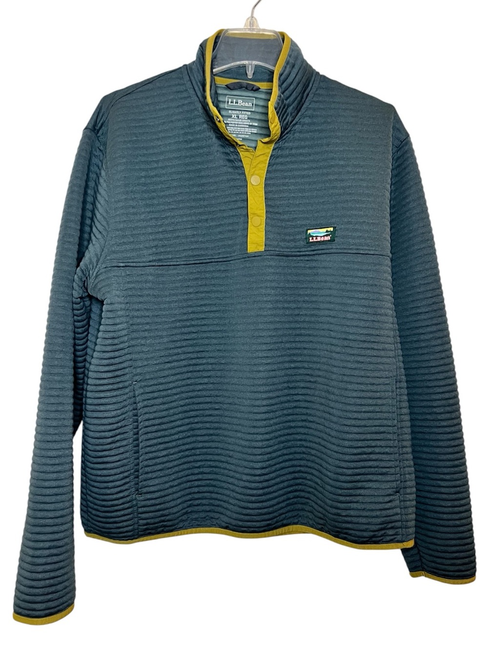 L.L. Bean Men’s Airtight Knit Pullover Slightly Fitted Green Size XL